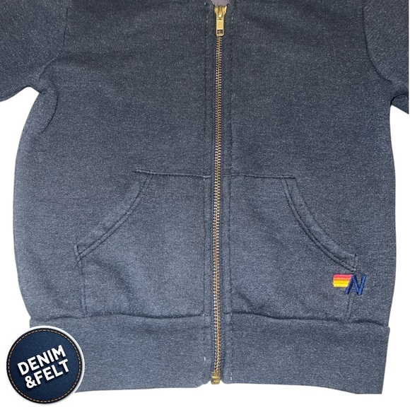 Aviator Nation Kids/Toddler Chsrcoal Logo Full Zip Hoodie | RARE | EUC!!💙⚡️🩶 - Picture 3 of 9